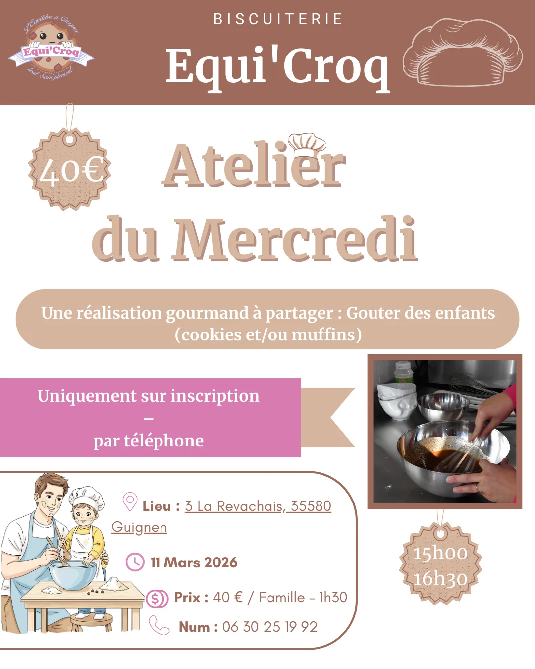 Atelier de pâtisserie du mercredi